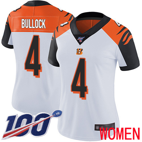Cincinnati Bengals Limited White Women Randy Bullock Road Jersey NFL Footballl 4 100th Season Vapor Untouchable